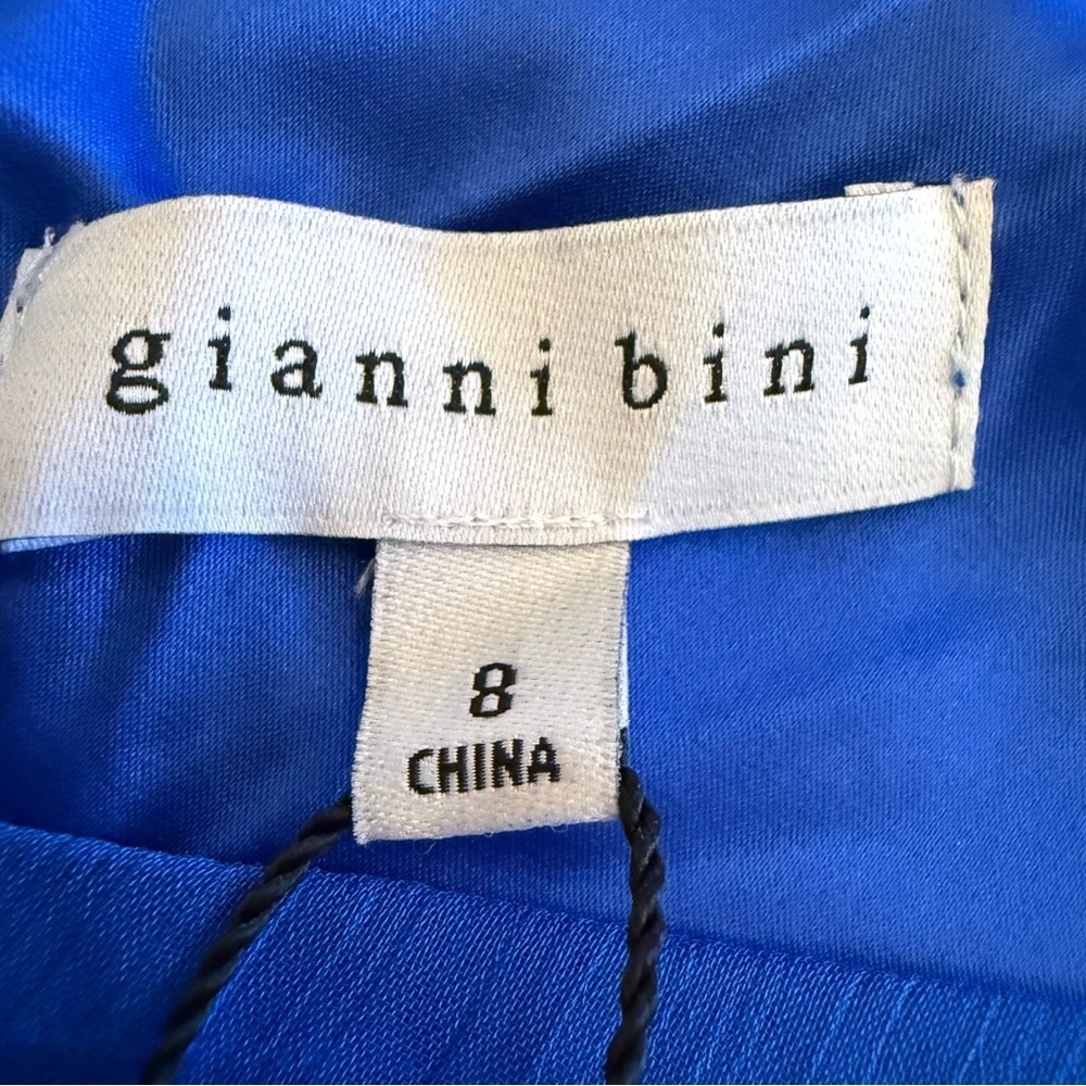 Gianni Bini Cobalt Blue One Shoulder Hi Low Dress Size 8 Asymmetrical Chiffon - Picture 2 of 13